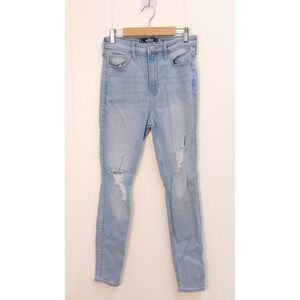 Hollister Light Wash Distressed‎ High-Rise Skinny Jeans Denim 27"x27"/#9062